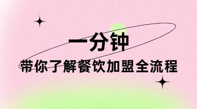 一分鐘看完，帶你了解餐飲加盟全流程！